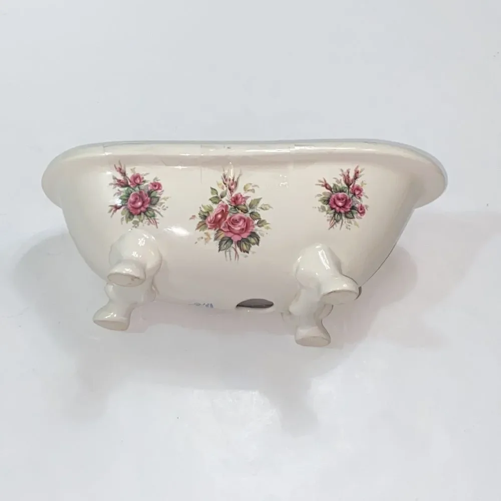VTG, VB ATHENA CALIFORNIA MADE IN USA MINIATURE PORCELAIN CLAW FOOT TUB SOAP